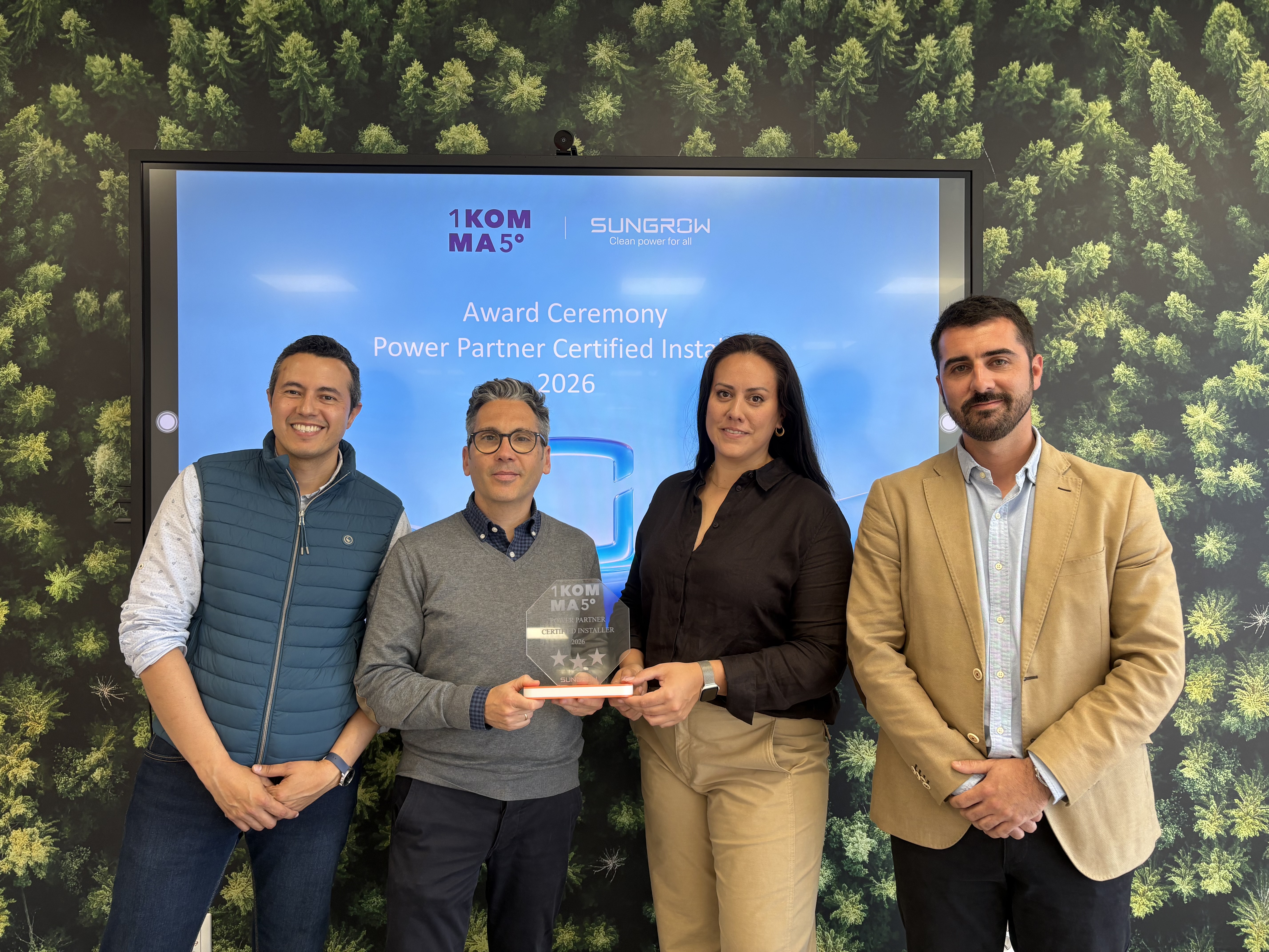 1KOMMA5 reconocida como “Power Partner Certified Installer” por Sungrow 