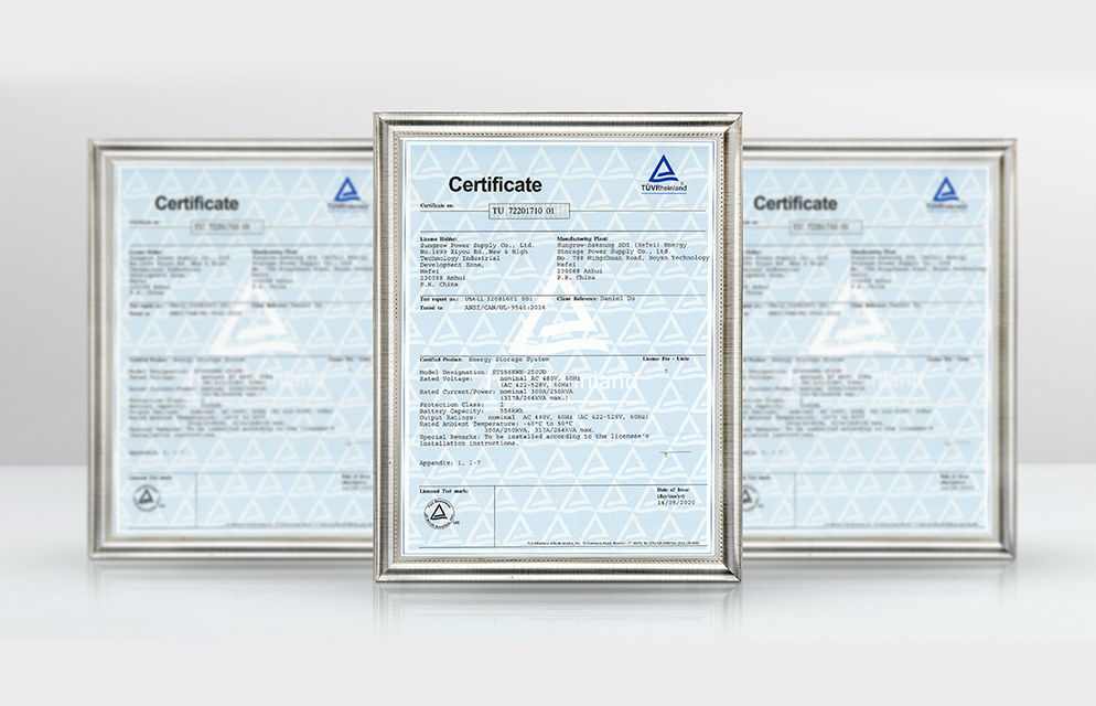 Sungrow Received UL9540 Compliance Certificate for C&I Energy Storage System ST556kWh-250UD in the North American Market | SUNGROW