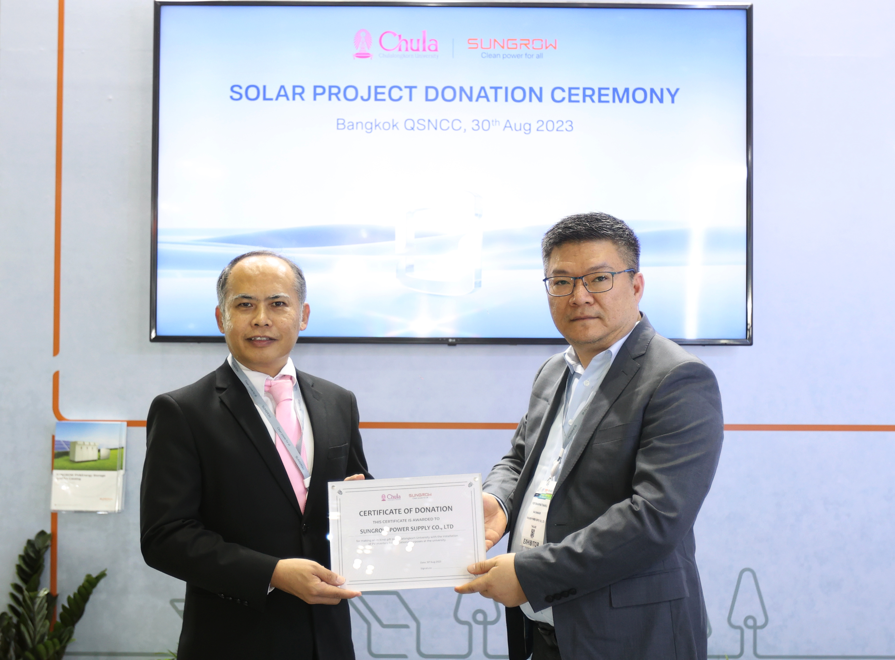 Sungrow Donates to Thailand’s Chulalongkorn University to Assist in the Development of Local Renewable Energy Talents
