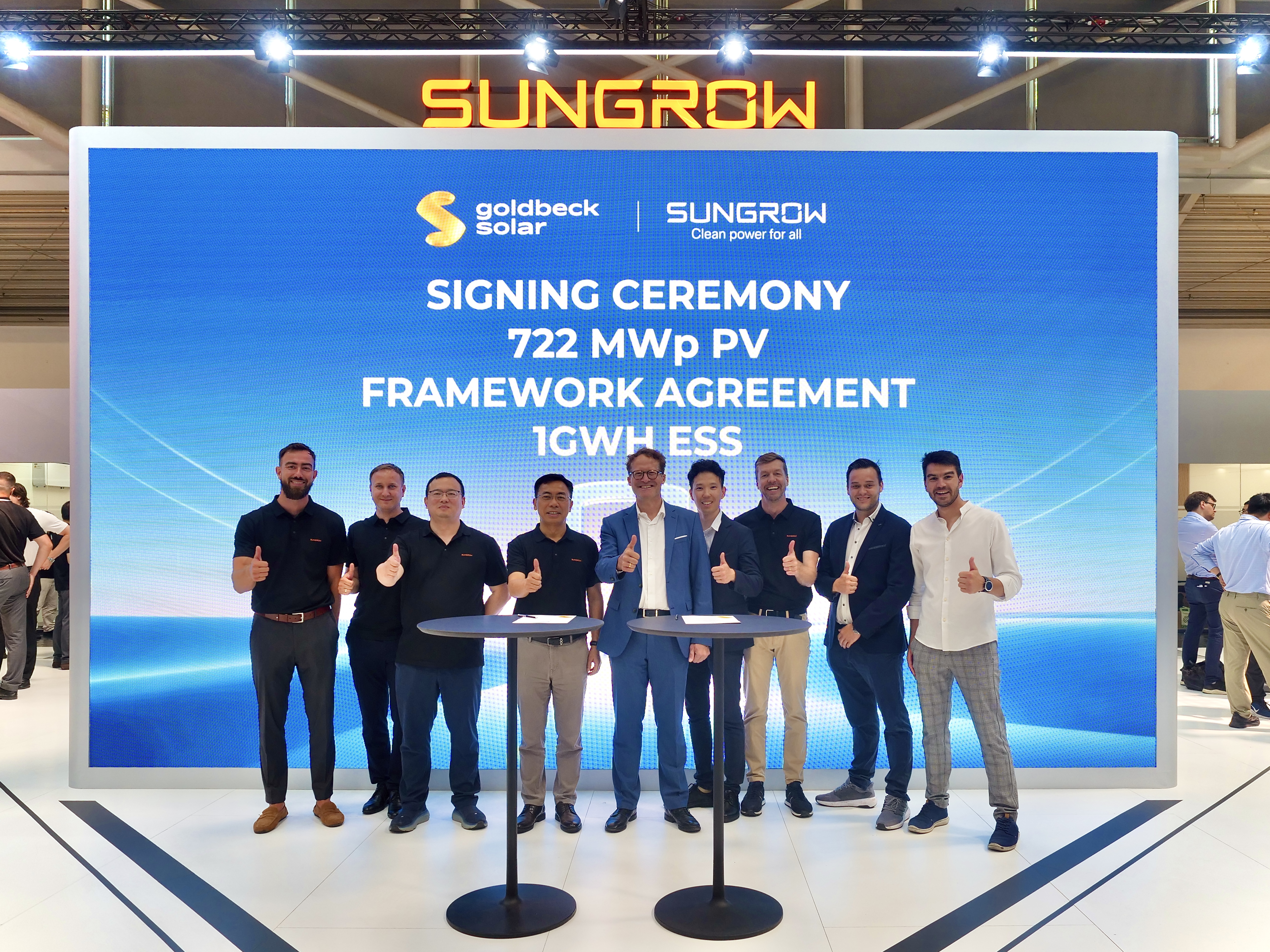 Sungrow and GOLDBECK SOLAR sign largest European PV project (722 MWp) plus 1 GWh Energy Storage Pipeline