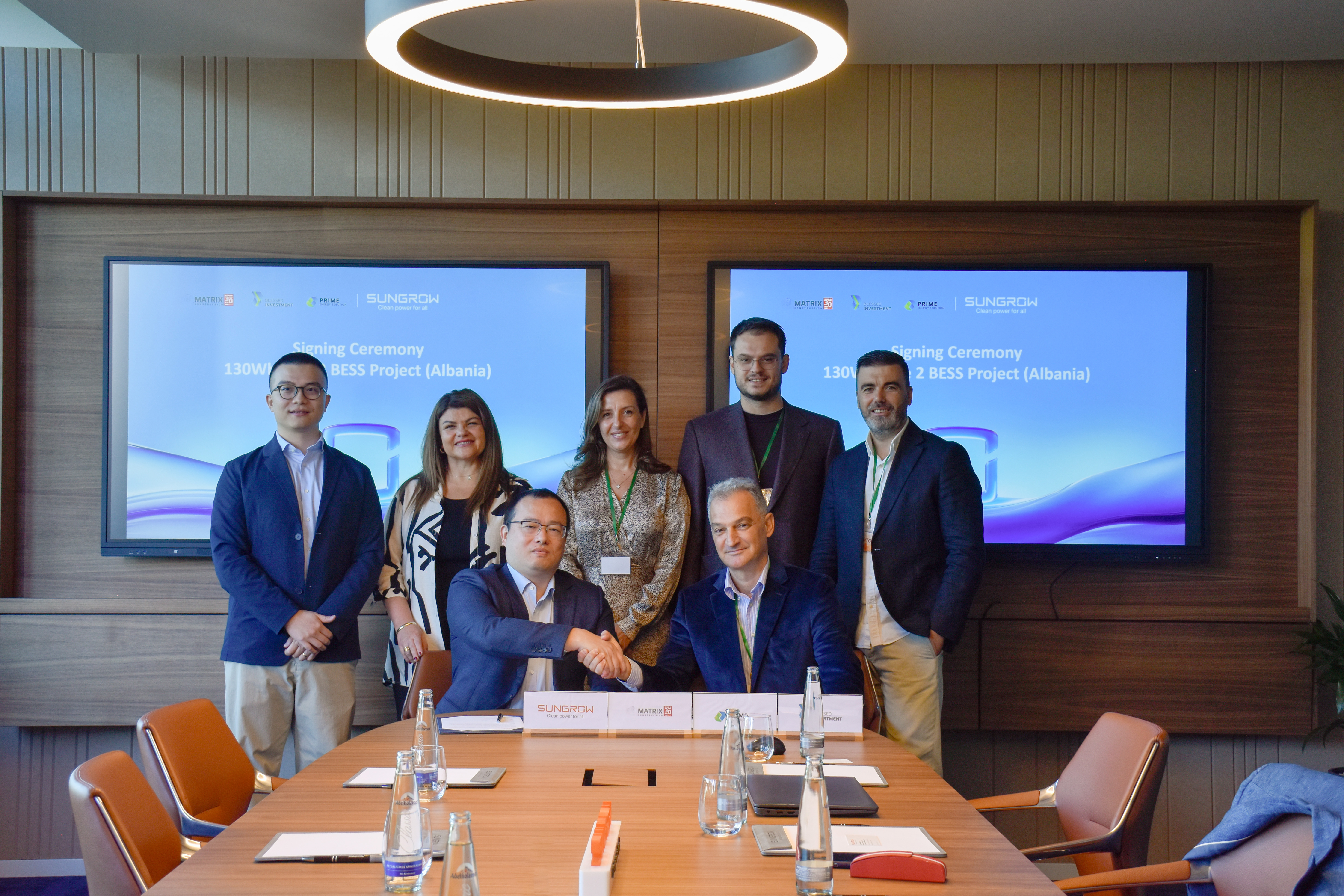 Sungrow, Matrix Konstruksion and Blessed Investment Group sign agreement for 130 MWh BESS at “Project Blue,” Albania’s largest privately developed PV park